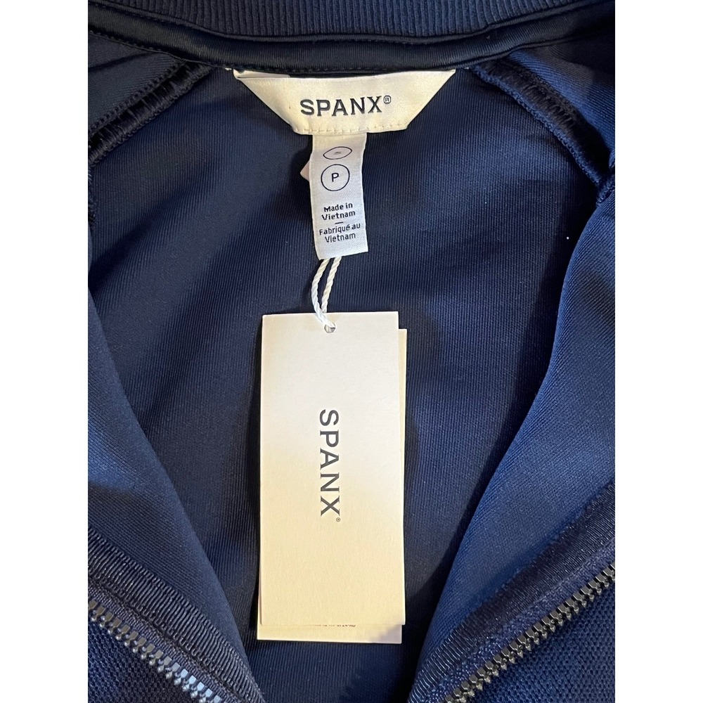 NWT Spanx AirPique Jacket Womens S Navy Travel Essentials Full Zip Athleisure - Picture 6 of 10